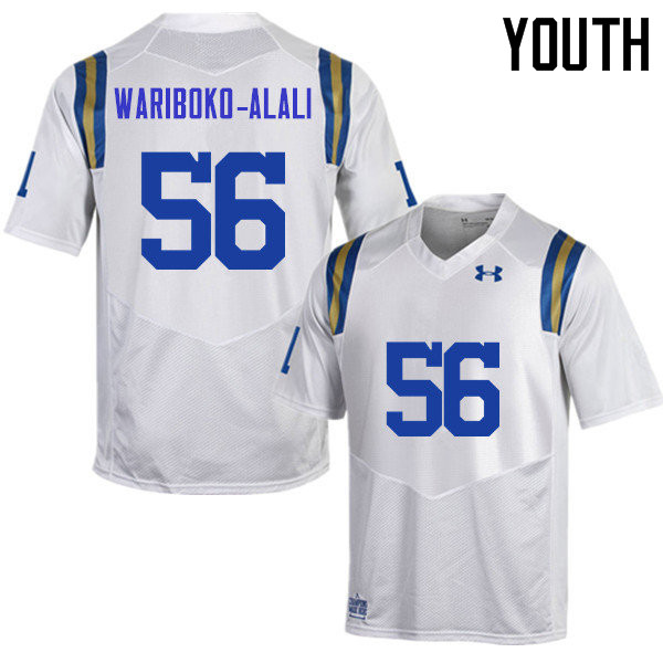 Youth #56 Josh Wariboko-Alali UCLA Bruins Under Armour College Football Jerseys Sale-White - Click Image to Close
